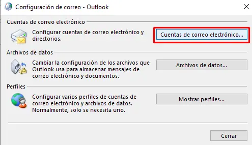 Paso 3 -1 - Revisar configuración en Microsoft Outlook