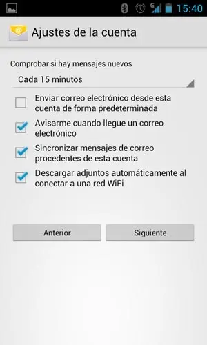Paso 7 - configurar cuenta de correo en Android