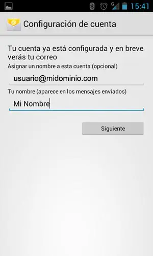 Paso 8 - configurar cuenta de correo en Android