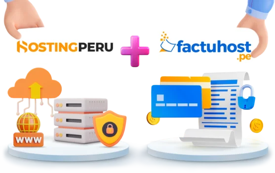 Hosting Perú y FACTUHOST hacen una alianza para brindarte facturación electrónica gratis por 6 meses con tu plan de hosting compartido.